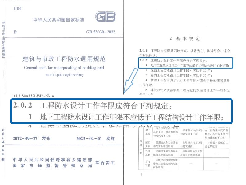 GB 55030-2022 建筑與市政工程防水通用規范2022